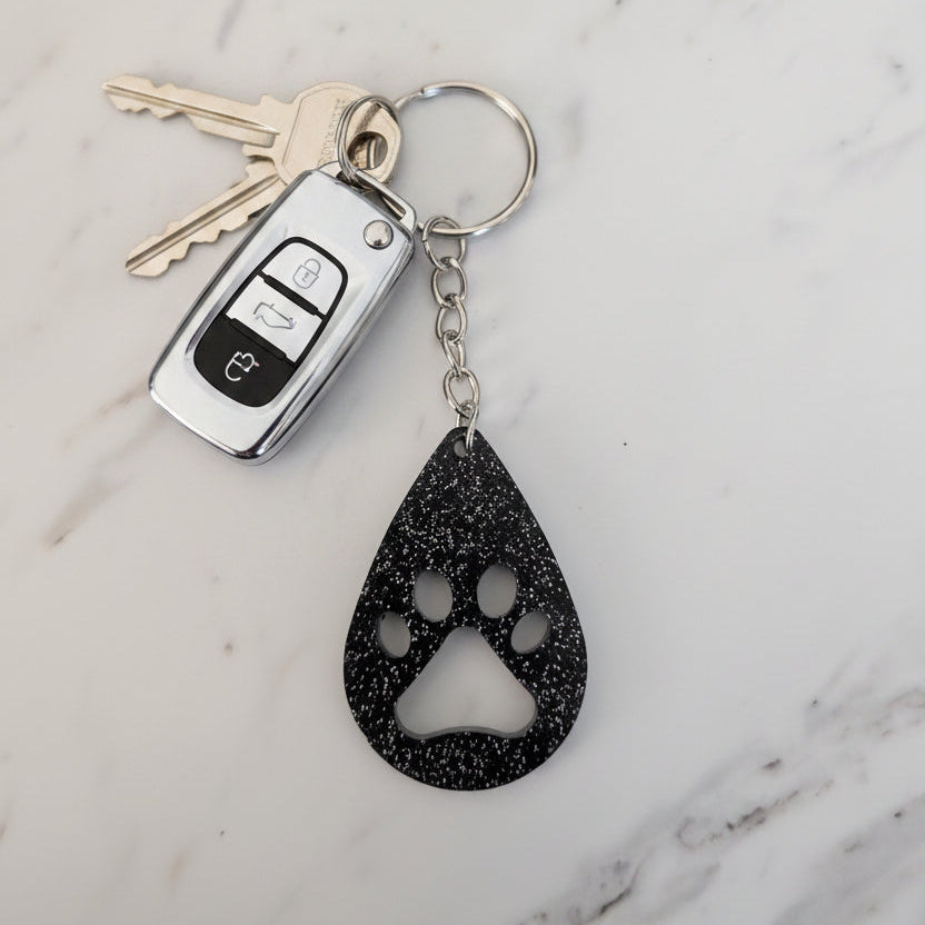 Keychain - Resin paw teardrop