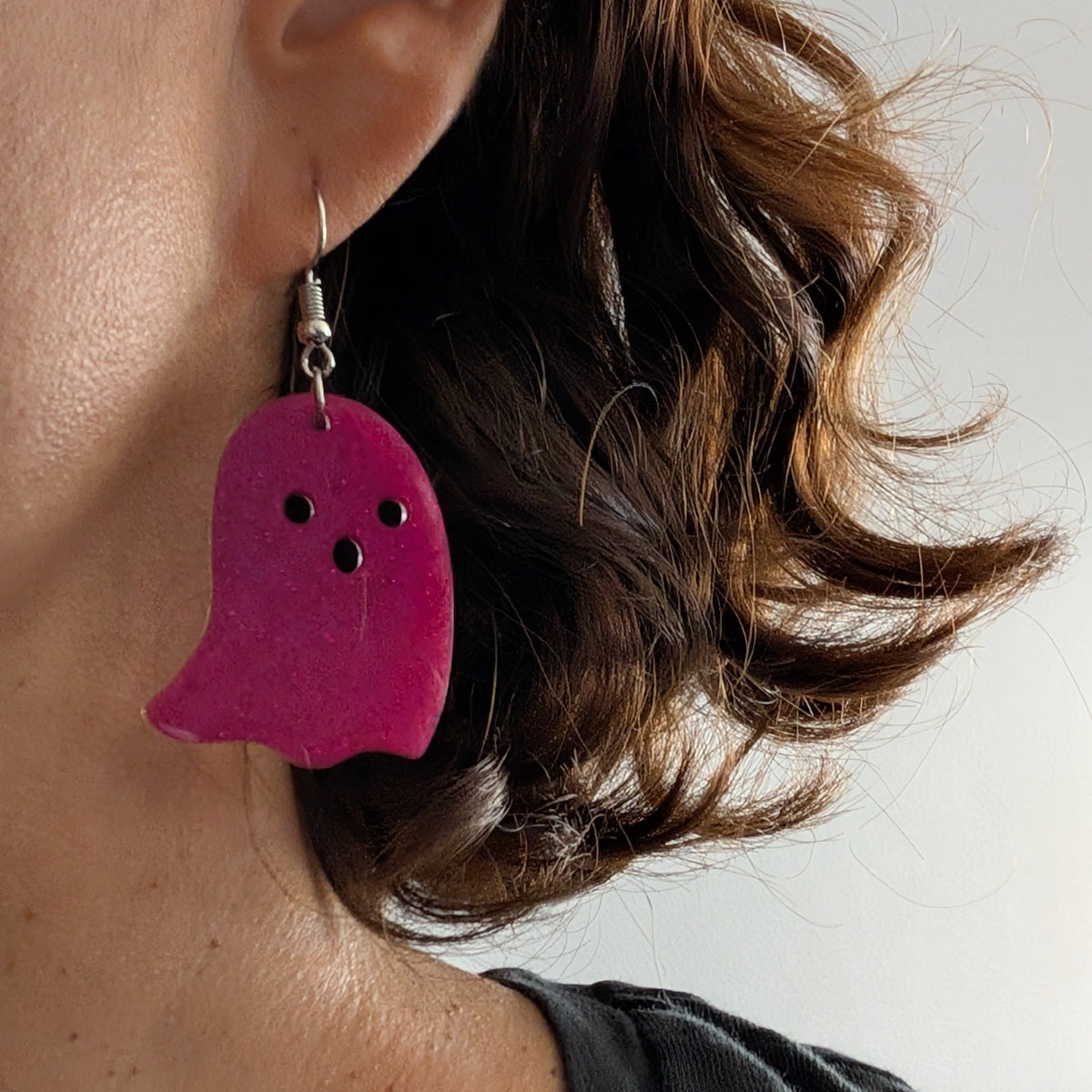 Earrings - Resin ghost on hook
