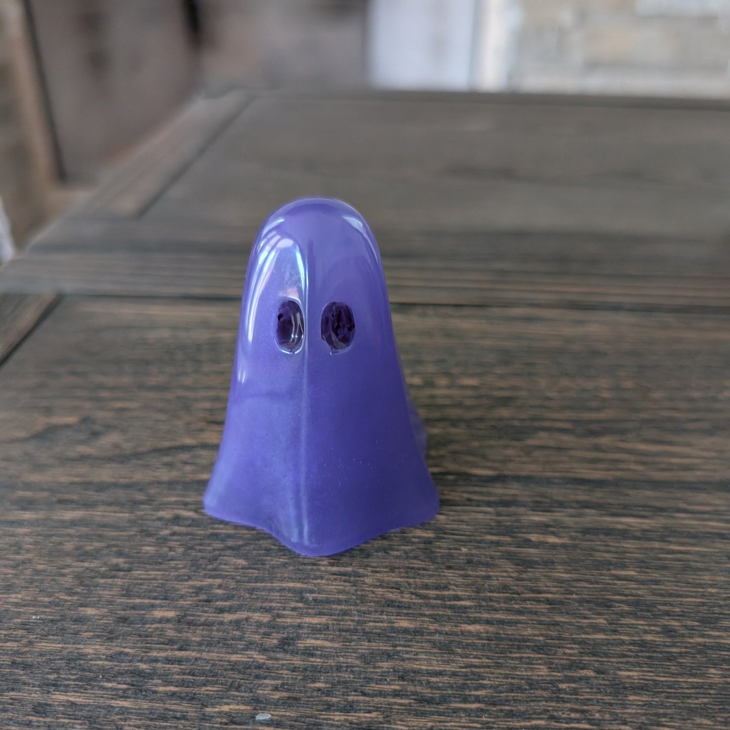 Purple Glow-in-the-Dark Ghost Figurine | Handcrafted Resin Decor