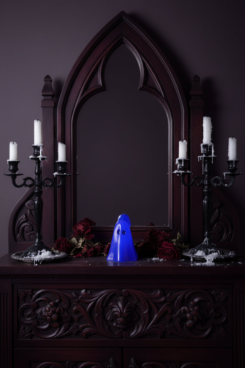 Purple Glow-in-the-Dark Ghost Figurine | Handcrafted Resin Decor