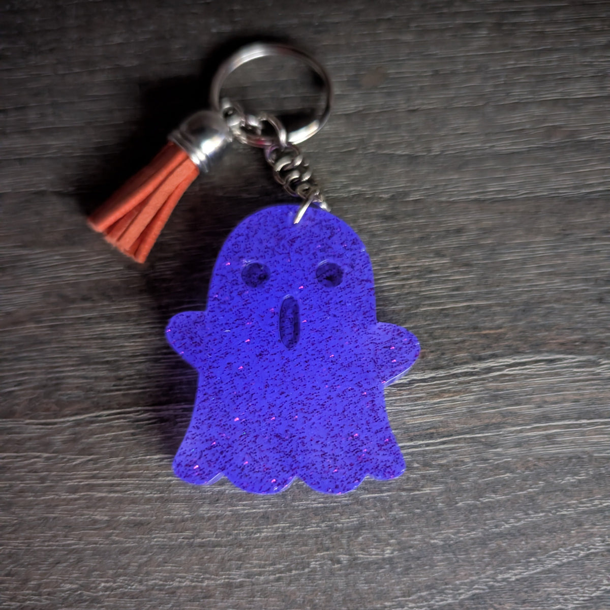 Keychain - Resin ghost with acrylic tassel