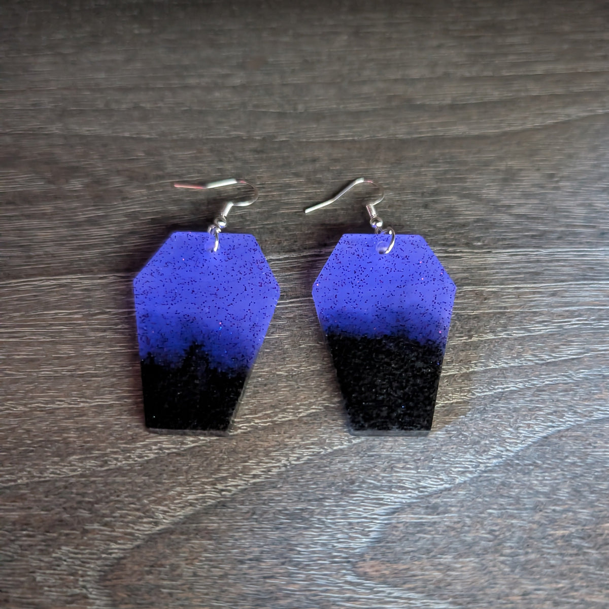 Earrings - Resin coffin on hook