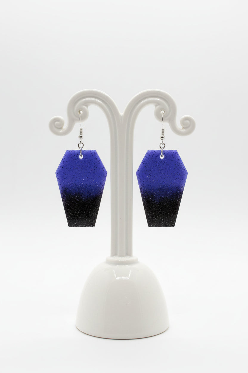 Earrings - Resin coffin on hook