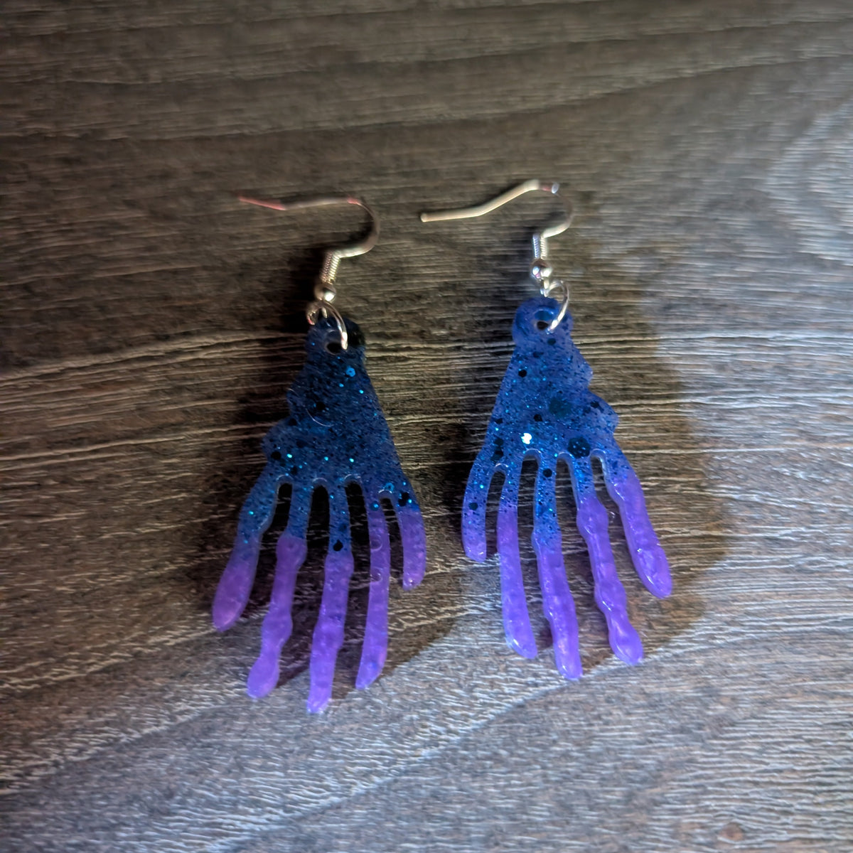 Earrings - Resin skeleton hands on hook