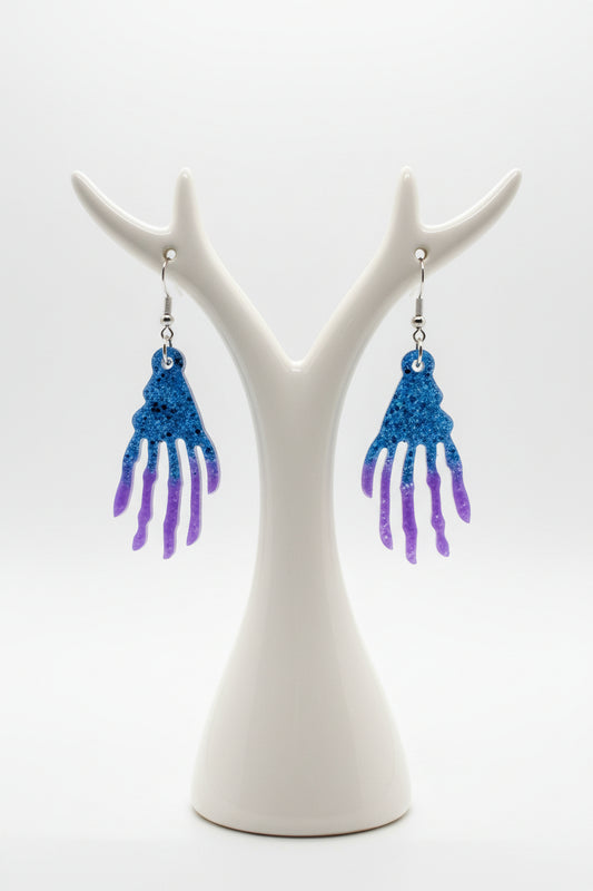 Earrings - Resin skeleton hands on hook