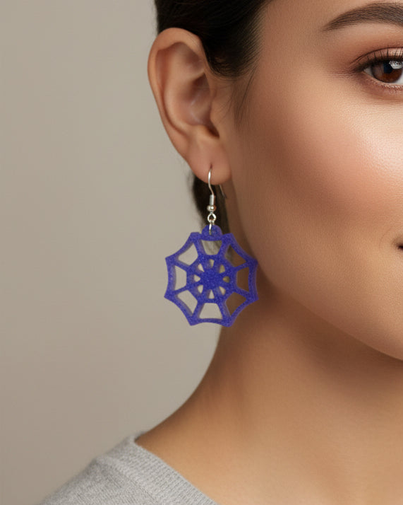 Earrings - Resin spiderwebs on hook