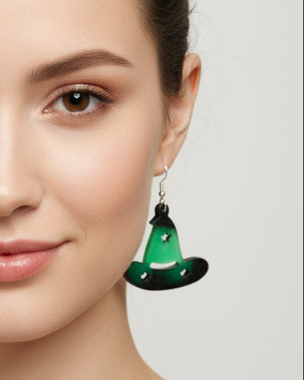 Earrings - Resin witch hat on hook