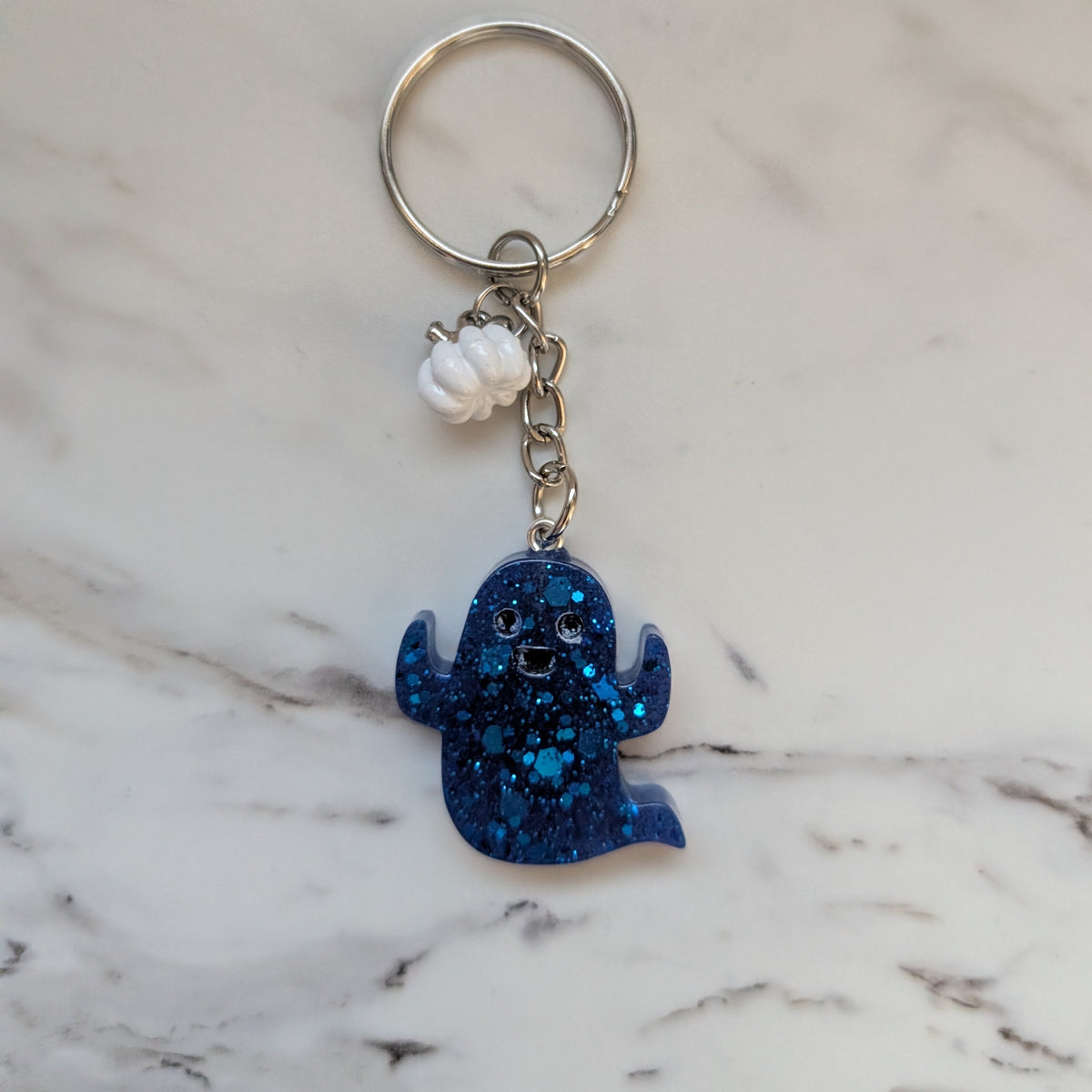 Keychain - Ghost with pumpkin charm
