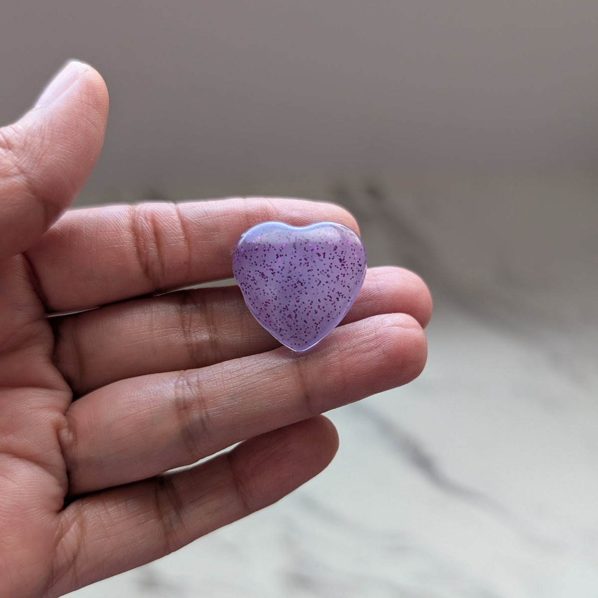 Pin - 3D medium resin heart pin with silver butterfly clutch