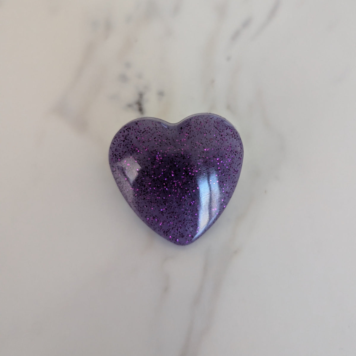 Pin - 3D large resin heart pin with silver butterfly clutch