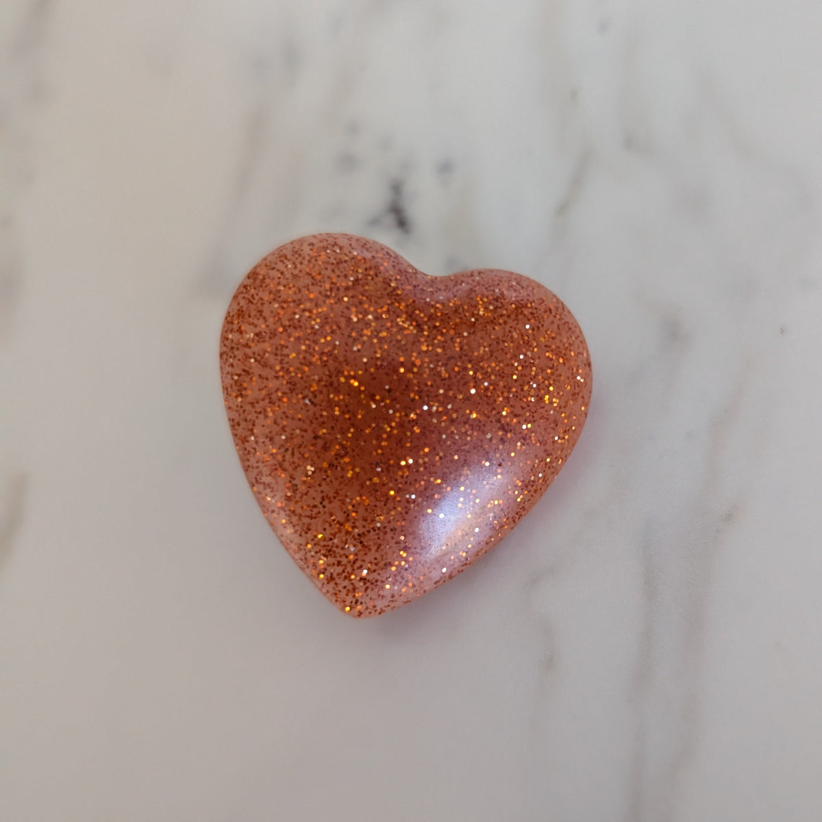 Pin - 3D large resin heart pin with silver butterfly clutch