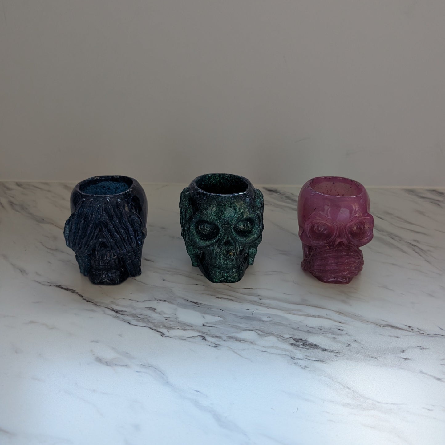 The "Three Wise Skulls" Gothic Trinket Dish Collection