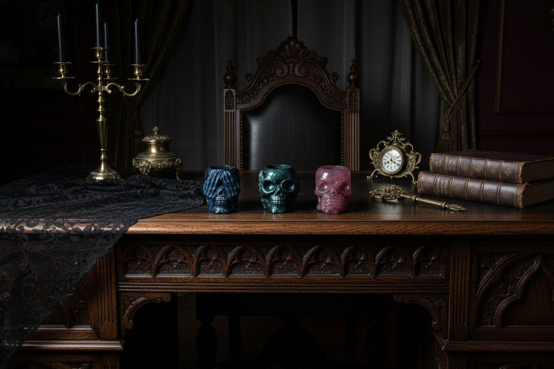 The "Three Wise Skulls" Gothic Trinket Dish Collection