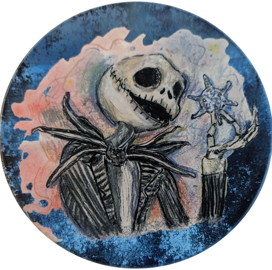 Coaster - Round ceramic coaster (The Nightmare Before Christmas Jack)