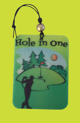 Car Ornament - Double sided rectangle Hole in One