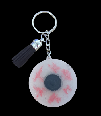 Keychain - Resin eye with acrylic tassel