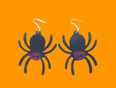 Earrings - Resin spider on hook