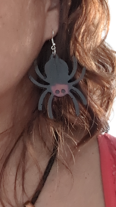 Earrings - Resin spider on hook