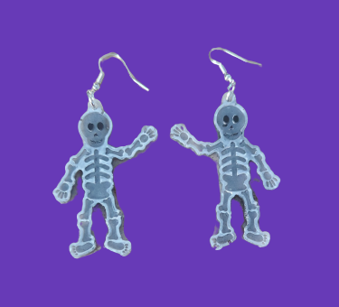 Earrings - Resin skeletons