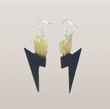 Earrings - Resin lightning bolt on hook