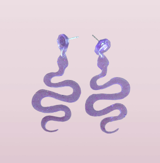 Earrings - Resin snake on post