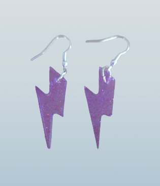 Earrings - Resin lightning bolt on hook