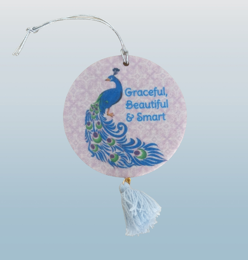 Car Ornament - Double sided round Graceful, Beautiful & Smart