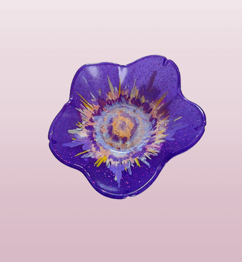 Knickknack - Resin flower trinket dish