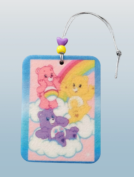 Car Ornament - Double sided rectangle Care bears