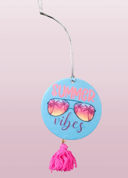 Car Ornament - Double sided round "Summer Vibes"