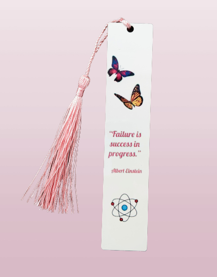 Bookmark - Sublimated double sided tassel bookmark ("Failure is success in progress.")