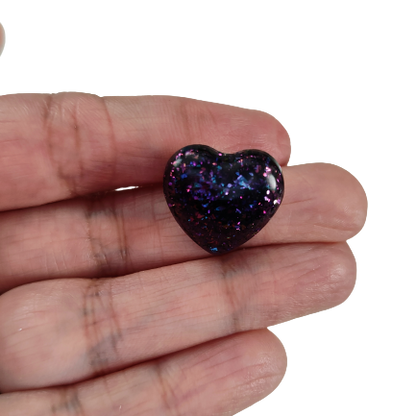 Pin - 3D small resin heart pin with silver butterfly clutch