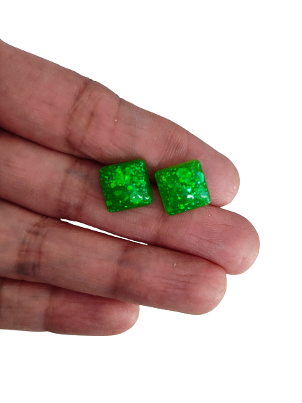 Earrings - Resin square studs