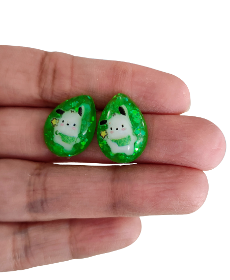 Earrings - 3D Pochacco Resin on post