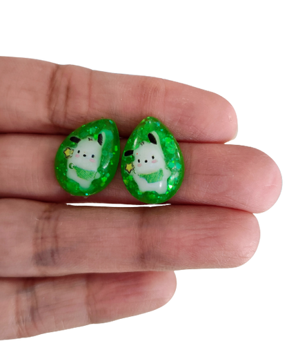 Earrings - 3D Pochacco Resin on post