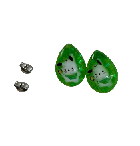 Earrings - 3D Pochacco Resin on post