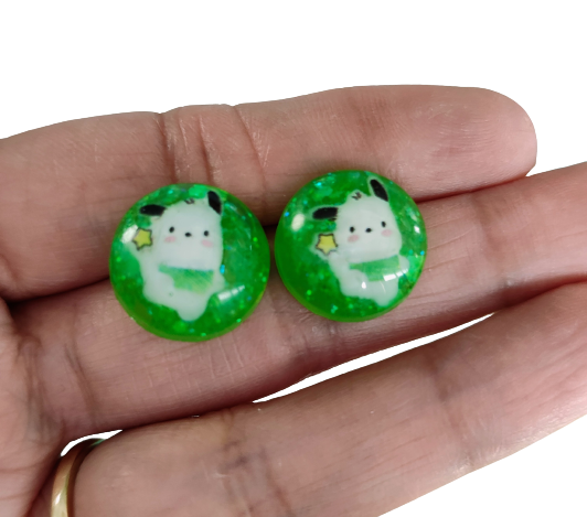 Earrings - 3D Pochacco Resin on post