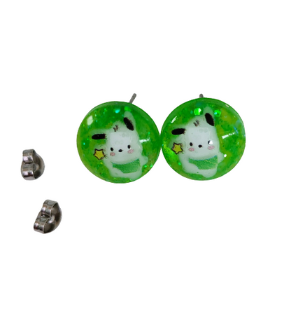 Earrings - 3D Pochacco Resin on post