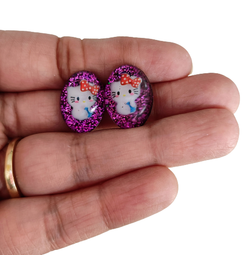 Earrings - 3D Hello Kitty Resin on post