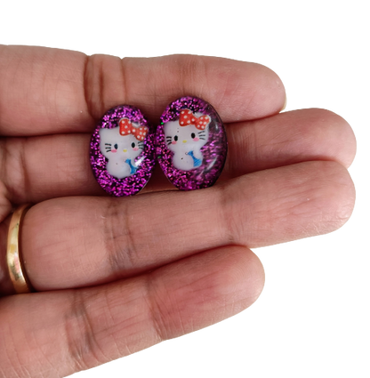 Earrings - 3D Hello Kitty Resin on post