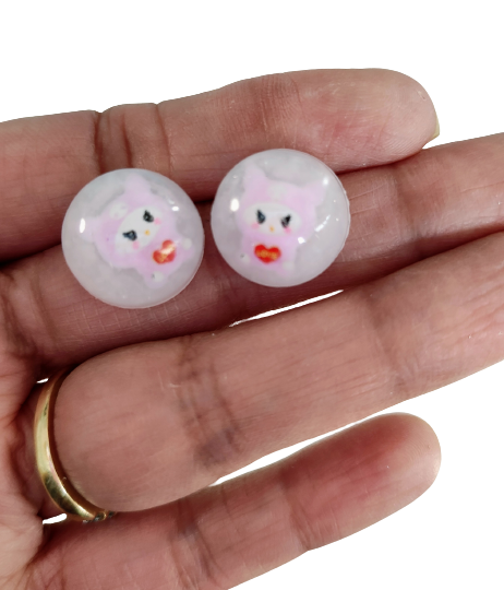 Earrings - 3D Kuromi Resin on post