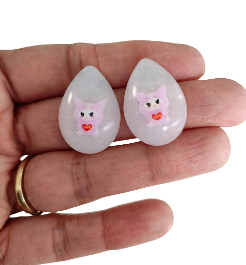 Earrings - 3D Kuromi Resin on post