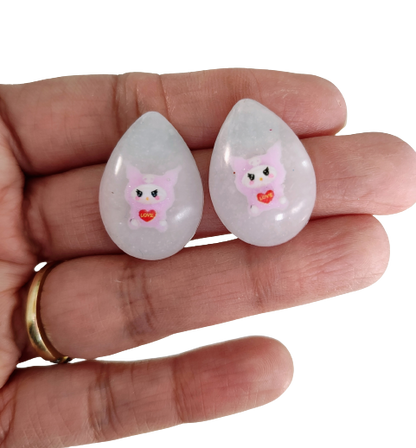 Earrings - 3D Kuromi Resin on post