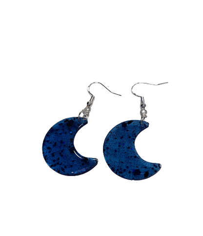 Earrings - Resin moon on silver hook