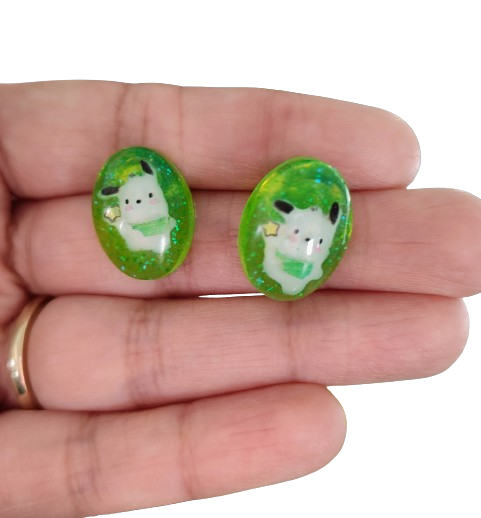 Earrings - 3D Pochacco Resin on post