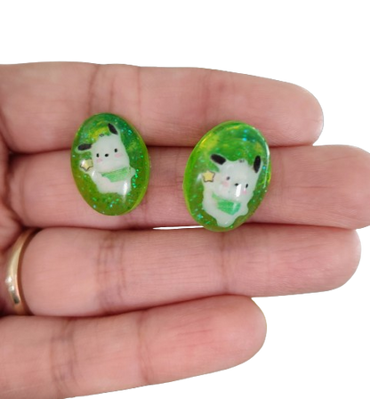 Earrings - 3D Pochacco Resin on post