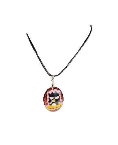 Necklace - 17.5 inches black waxed cord with resin Badtz-Maru pendant