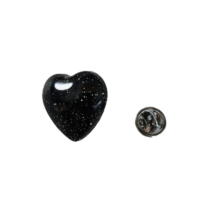 Pin - 3D medium resin heart pin with silver butterfly clutch