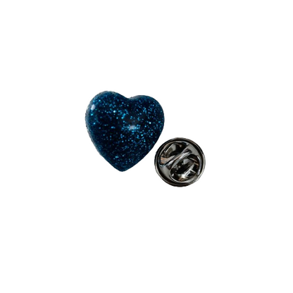 Pin - 3D small resin heart pin with silver butterfly clutch