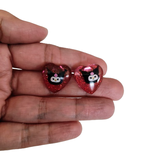 Earrings - 3D Kuromi Resin on post